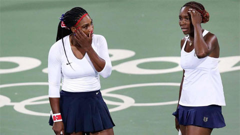 serena williams va co chi venus thua soc o olympic rio 2016