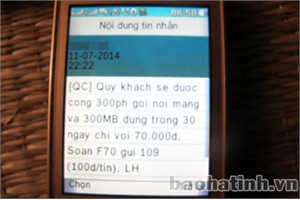 Tin nhắn quảng cáo gây phiền phức người dùng