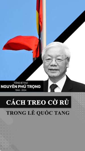 Hướng dẫn treo cờ rủ trong Lễ Quốc tang Tổng Bí thư Nguyễn Phú Trọng