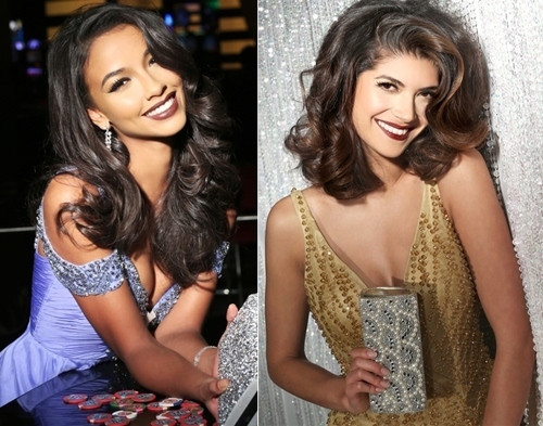 Hoa hậu Pháp (trái) và người đẹp Anh là những đại diện xuất sắc của khu vực châu Âu.