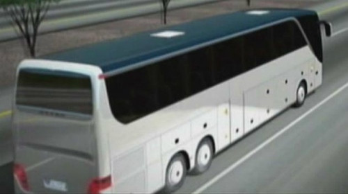 Mô phỏng xe buýt gặp nạn. Ảnh: ABC