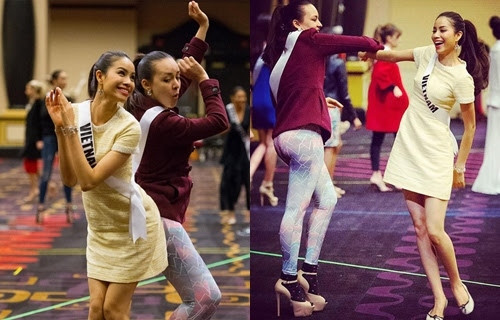 Khoảnh khắc Phạm Hương tỏa sáng bên thí sinh Hoa hậu Hoàn vũ ảnh 6