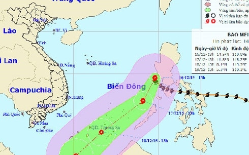 Bão số 5 giật cấp 12 đổi hướng về phía quần đảo Trường Sa ảnh 1