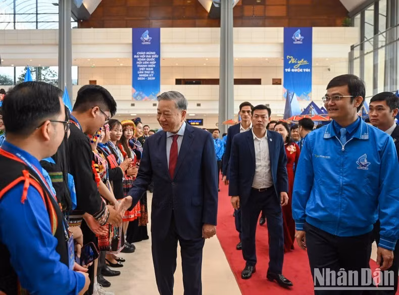 Tổng Bí thư Tô Lâm đến dự Đại hội.