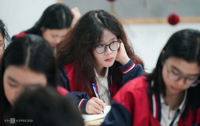 Học sinh trường THPT Đỗ Mười, Hà Nội, trong một giờ học, tháng 2/2026. Ảnh: Hoàng Giang