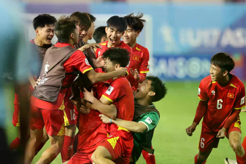 U17 Việt Nam ăn mừng sau khoảnh khắc gỡ hòa Nhật Bản. Ảnh: VFF. U17 Việt Nam ăn mừng sau khoảnh khắc gỡ hòa Nhật Bản. Ảnh: VFF.