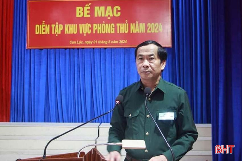 Chủ tịch UBND huyện Can Lộc Võ Xuân Linh phát biểu tại lễ bế mạc. 453416614_525668676680046_8531573431756871328_n.jpg