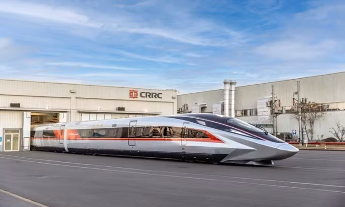Tàu CR450 do chi nhánh của Tổng công ty Đường sắt Trung Quốc (CRRC) chế tạo. Ảnh: CRRC