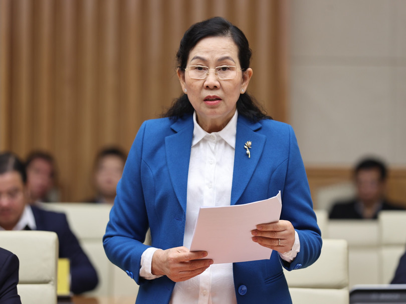 Ủy viên Trung ương Đảng, Phó Bí thư chuyên trách Đảng ủy Chính phủ Lê Thị Thủy phát biểu tại hội nghị - Ảnh: VGP/Nhật Bắc