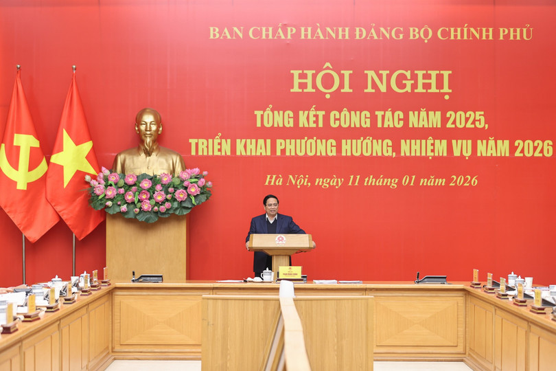 Thủ tướng nêu rõ, các cơ quan đã và đang triển khai nhiệm vụ năm 2026 trên tinh thần những nhiệm vụ trọng tâm mà Đại hội toàn quốc XIV của Đảng sẽ xác định - Ảnh: VGP/Nhật Bắc