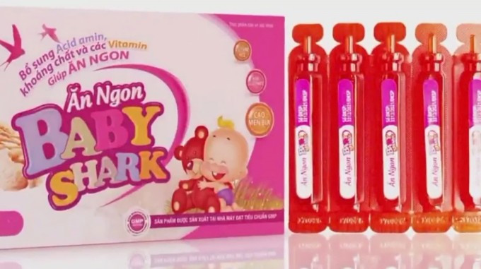 Thực phẩm bổ sung sức khỏe Baby Shark bị xác định là hàng giả. Ảnh: Linh Đan