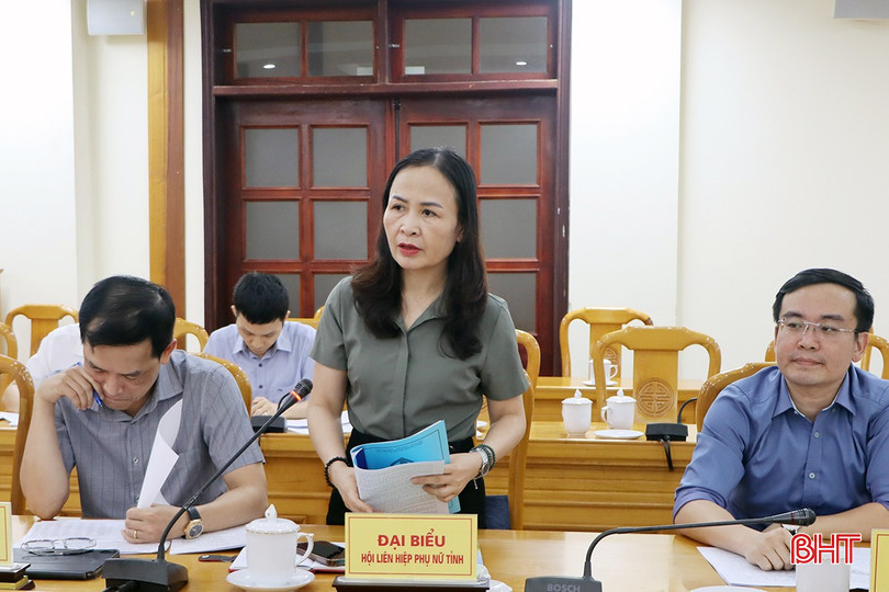 Chủ tịch Hội LHPN tỉnh Nguyễn Thị Lệ Hà phát biểu tại cuộc họp. bqbht_br_img-6183.jpg