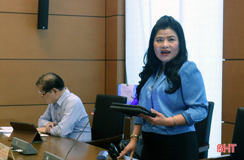 Phó Trưởng đoàn Đoàn ĐBQH tỉnh Ninh Thuận Đàng Thị Mỹ Hương đề xuất rà soát, quy định đảm bảo công bằng về đối tượng hưởng chế độ, chính sách trong công tác xây dựng pháp luật. bqbht_br_4dangthimyhuongchieu155.jpg
