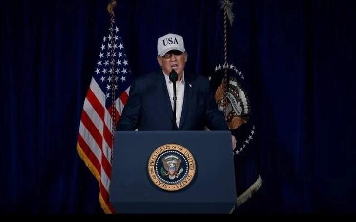 Tổng thống Trump xuất hiện trong video trên mạng xã hội và lên tiếng về chiến dịch tấn công Iran ngày 28-2 - Ảnh chụp màn hình