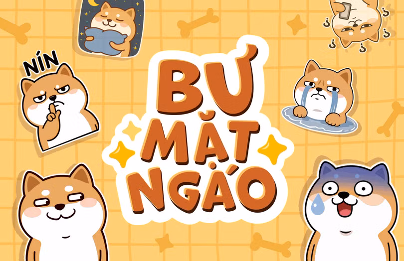Bộ sticker “Bư mặt ngáo” phiên bản mới.