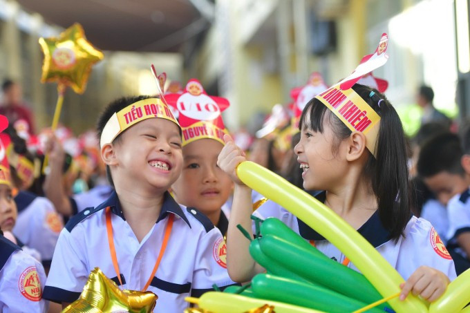Lễ Khai giảng tại trường tiểu học Nguyễn Bỉnh Khiêm, phường Sài Gòn TP HCM. Ảnh: Thanh Tùng