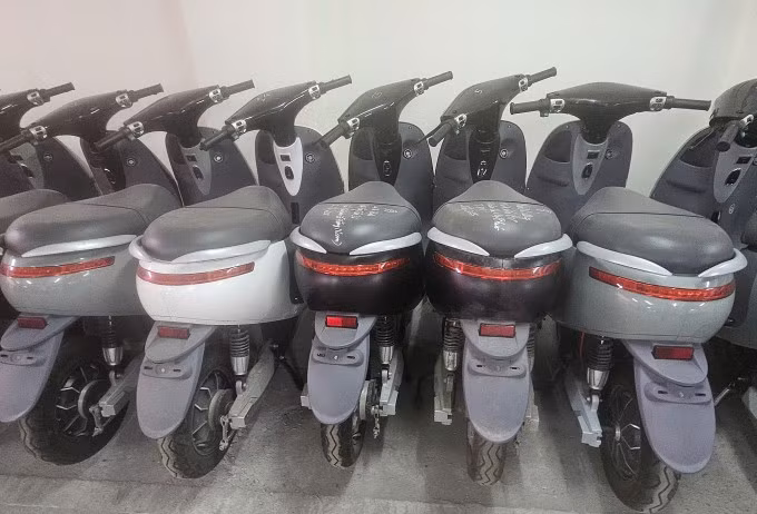 Các loại xe điện bị làm giả. Ảnh: Công an cung cấp