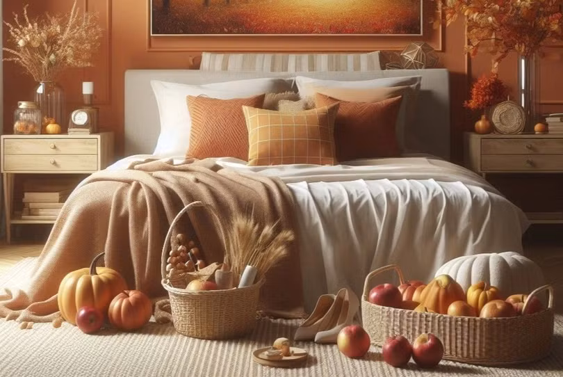 Thay đổi ga trải giường có tông màu trầm (Ảnh: IT).