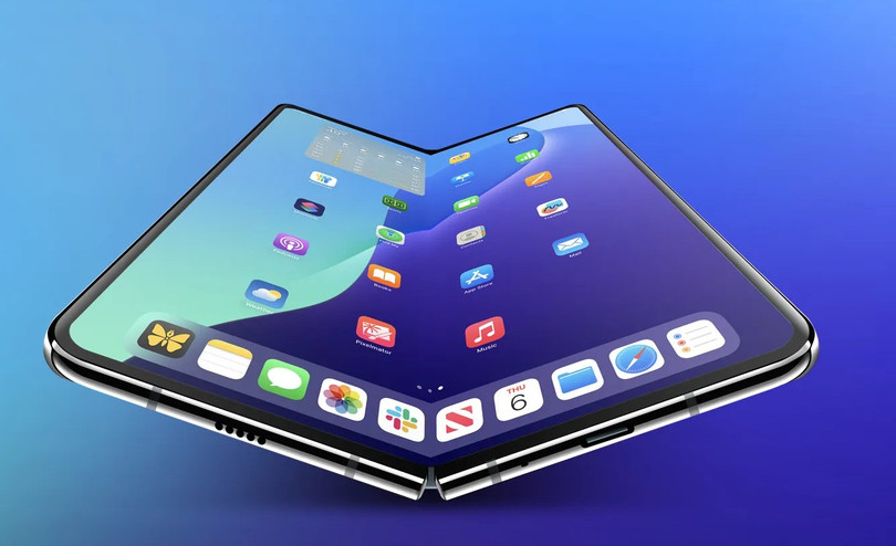 Một concept iPhone gập của Apple. Ảnh: 9to5mac iphone-gap-5-11613.png
