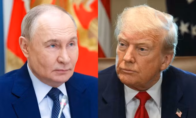 Tổng thống Vladimir Putin (trái) và Tổng thống Donald Trump. Ảnh :AFP