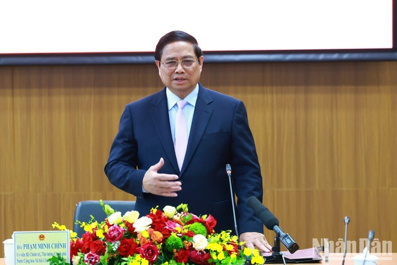 Thủ tướng Phạm Minh Chính phát biểu ý kiến chỉ đạo và giao nhiệm vụ tại buổi lễ (Ảnh: Trần Hải) Thủ tướng Phạm Minh Chính phát biểu ý kiến chỉ đạo và giao nhiệm vụ tại buổi lễ (Ảnh: Trần Hải)