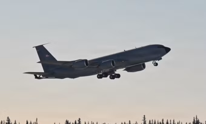 Máy bay KC-135 Mỹ tại bang Alaska hôm 4/3. Ảnh: USAF
