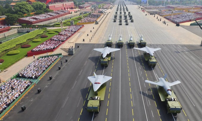 UAV Trung Quốc trong lễ duyệt binh tại Bắc Kinh tháng 9/2025. Ảnh: AP