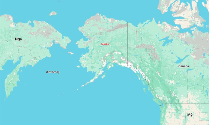 Vị trí Alaska. Đồ họa: Google Maps Vị trí Alaska. Đồ họa: Google Maps
