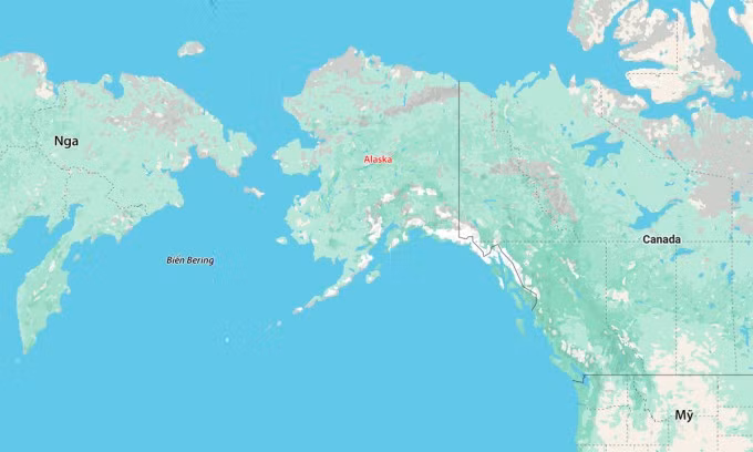 Vị trí Alaska. Đồ họa: Google Maps