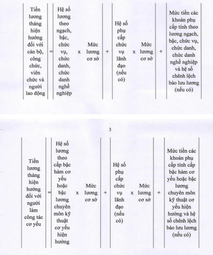 Cách tính tiền lương hiện hưởng - Ảnh chụp màn hình