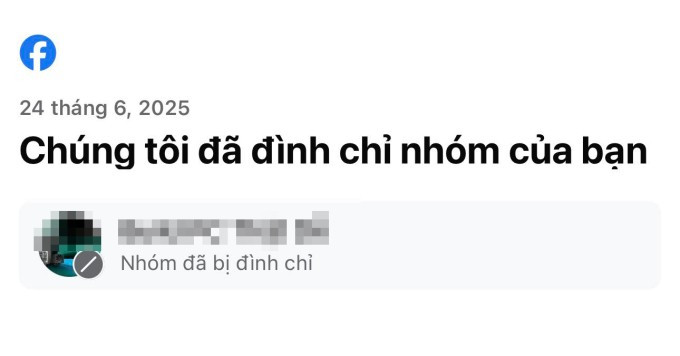 Thông báo gửi đến quản trị viên một nhóm Facebook ngày 24/6. Ảnh chụp màn hình Thông báo gửi đến quản trị viên một nhóm Facebook ngày 24/6. Ảnh chụp màn hình