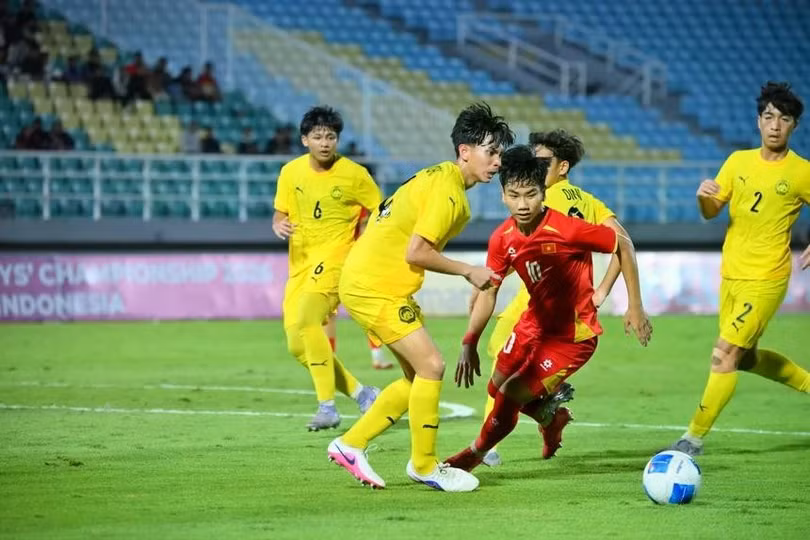 U17 Việt Nam quá vượt trội so với Malaysia. Ảnh: VFF.