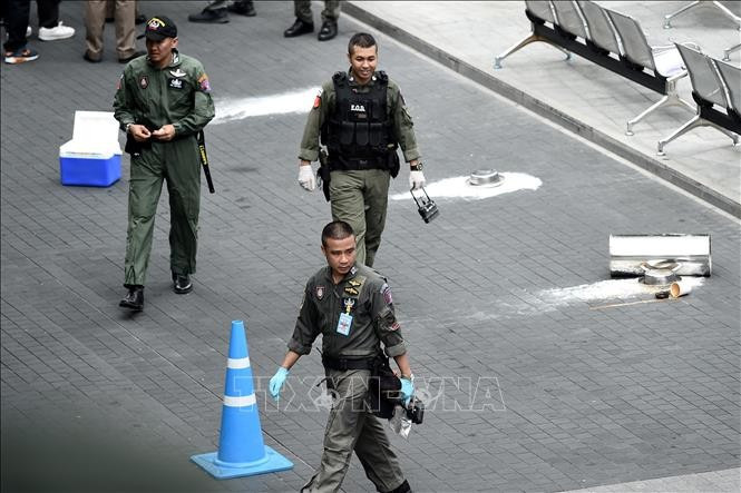 Cảnh sát điều tra tại hiện trường vụ nổ ở Bangkok, Thái Lan. Ảnh (tư liệu, minh họa): AFP/TTXVN