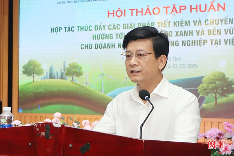 Ông Lê Xuân Từ - Phó Giám đốc Sở Công thương Hà Tĩnh phát biểu tại hội thảo bqbht_br_0.jpg