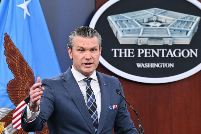 Bộ trưởng Bộ Chiến tranh Pete Hegseth tại cuộc họp báo ở Lầu Năm Góc ngày 19/3. Ảnh: AFP