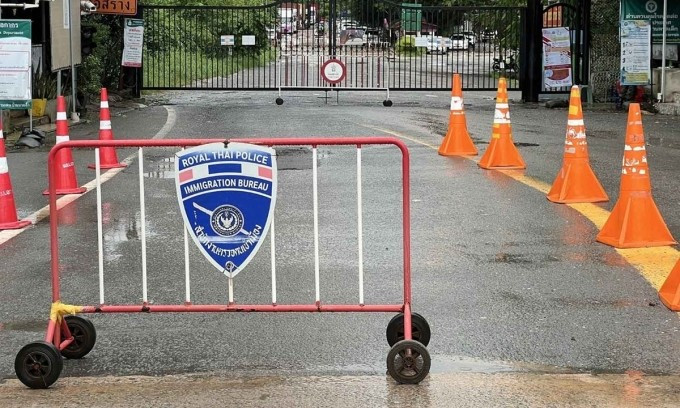 Cửa khẩu Ban Hat Lek ở huyện Khlong Yai, tỉnh Trat, miền trung Thái Lan, hồi tháng 6. Ảnh: Bangkok Post