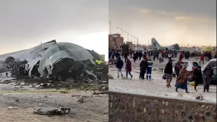 Chiếc máy bay Hercules của Không quân Bolivia gặp nạn - Ảnh: TIMES NOW