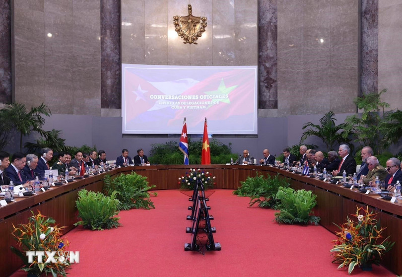 Tổng Bí thư, Chủ tịch nước Tô Lâm hội đàm với Bí thư thứ nhất Đảng Cộng sản Cuba, Chủ tịch Cuba Miguel Diaz Canel Bermudez.