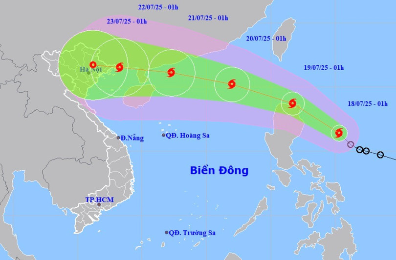 Dự báo về hướng di chuyển của bão Wipha (Ảnh: NCHMF). 1img-proxy.jpg