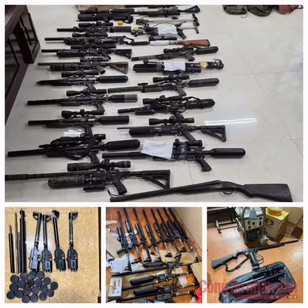 53 khẩu súng các loại đã được Ban chuyên án thu giữ.
