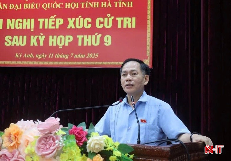 Phó Trưởng đoàn Phụ trách Đoàn ĐBQH tỉnh Trần Đình Gia tiếp thu, giải trình các vấn đề cử tri kiến nghị. bqbht_br_7f79432d-d15e-40d4-88c3-72545a821566.jpg