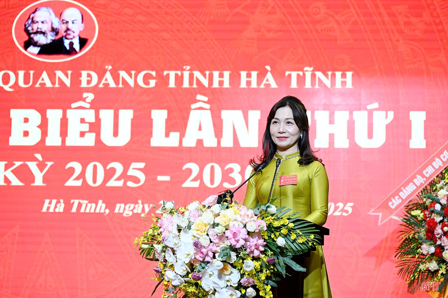 Đồng chí Nguyễn Thị Mai Thủy - Phó Bí thư chuyên trách Đảng ủy CCQ Đảng tỉnh phát biểu khai mạc. bqbht_br_dscd-2587.jpg