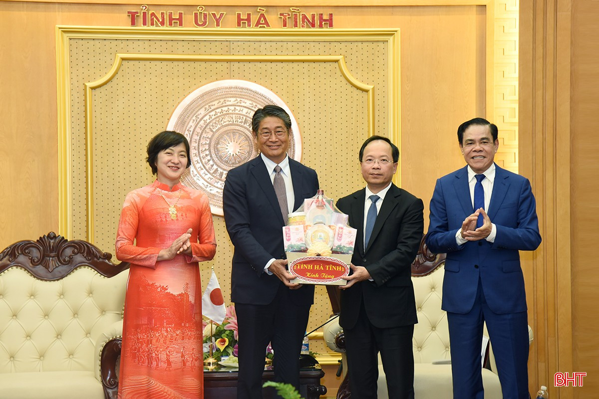 Bí thư Tỉnh ủy Nguyễn Duy Lâm, Chủ tịch UBND tỉnh Võ Trọng Hải tặng quà lưu niệm ngài Đại sứ và đoàn. bqbht_br_dsc-8212-copy.jpg