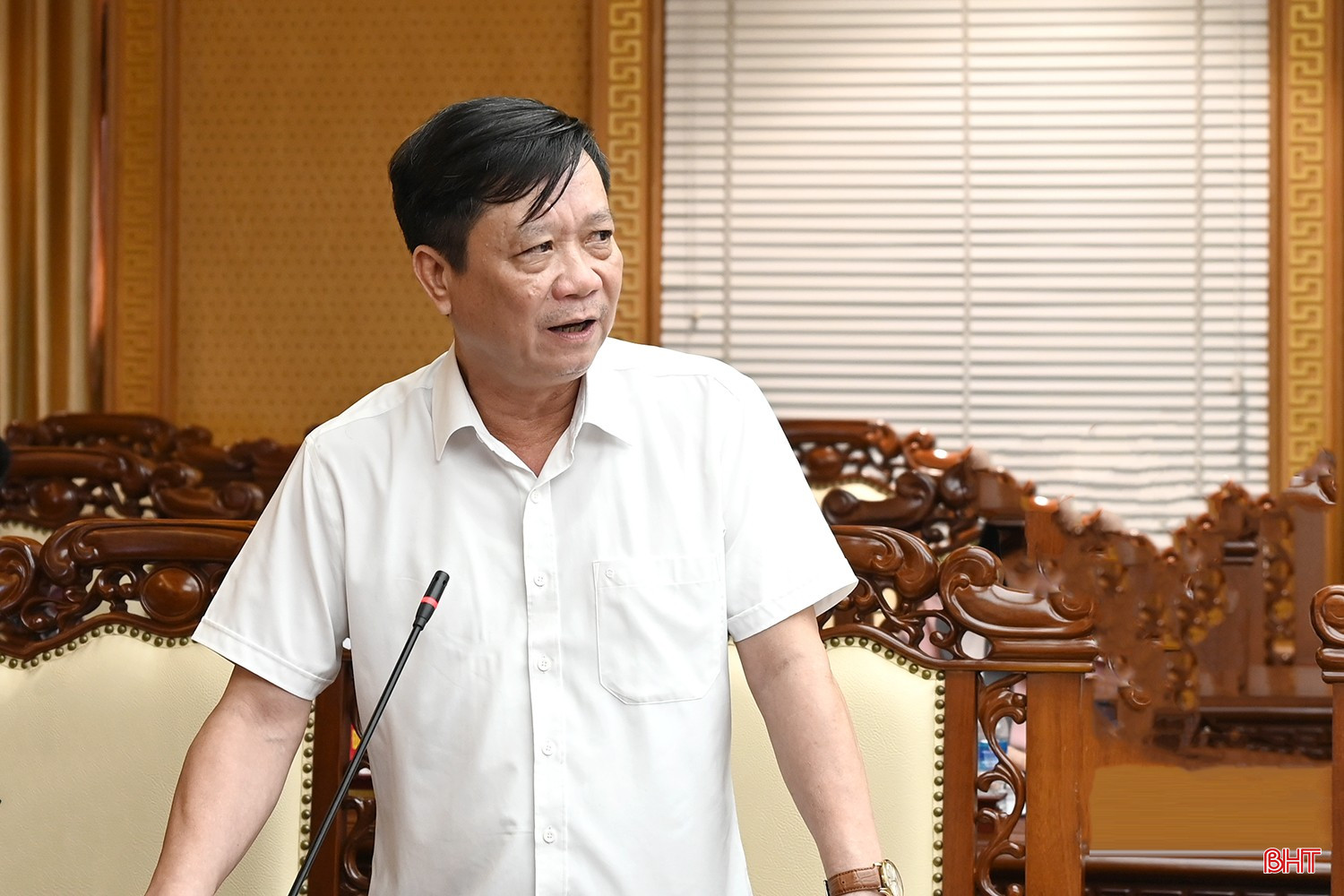 Giám đốc Sở Y tế Nguyễn Minh Đức phát biểu tại cuộc họp. bqbht_br_dsc-6063-copy.jpg