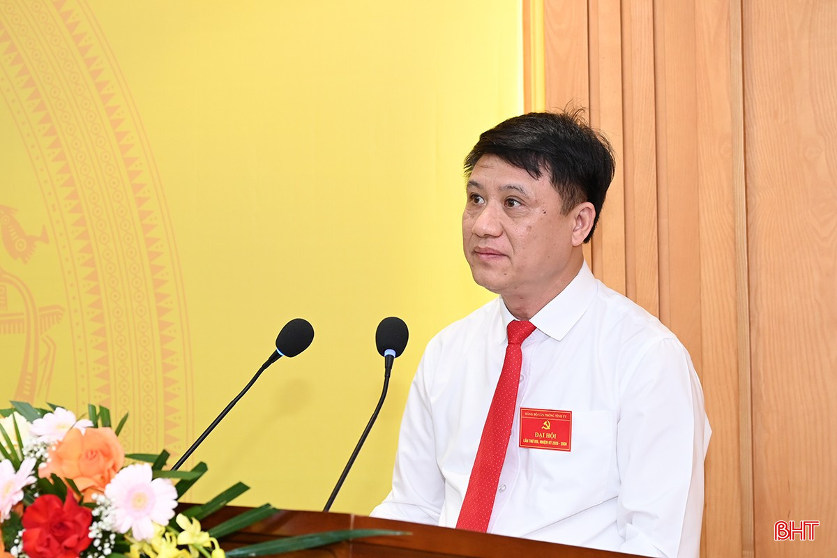 Đồng chí Hồ Đức Diệu - Phó Chánh Văn phòng Thường trực Văn phòng Tỉnh ủy báo cáo tình hình đảng viên. bqbht_br_dsc-5695-copy.jpg