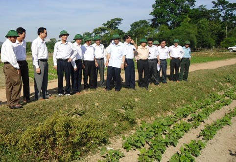 Bí thư Tỉnh ủy và lãnh đạo UBND tỉnh kiểm tra tình hình hạn hán.