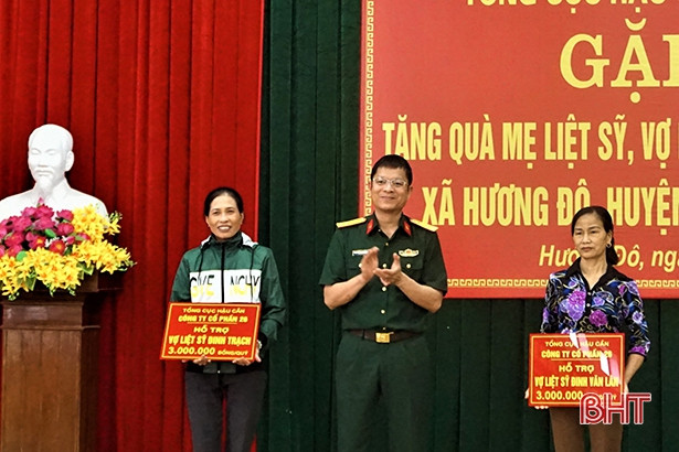 Tổng cục Hậu cần đỡ đầu 5 gia đình thân nhân liệt sỹ ở Hương Khê