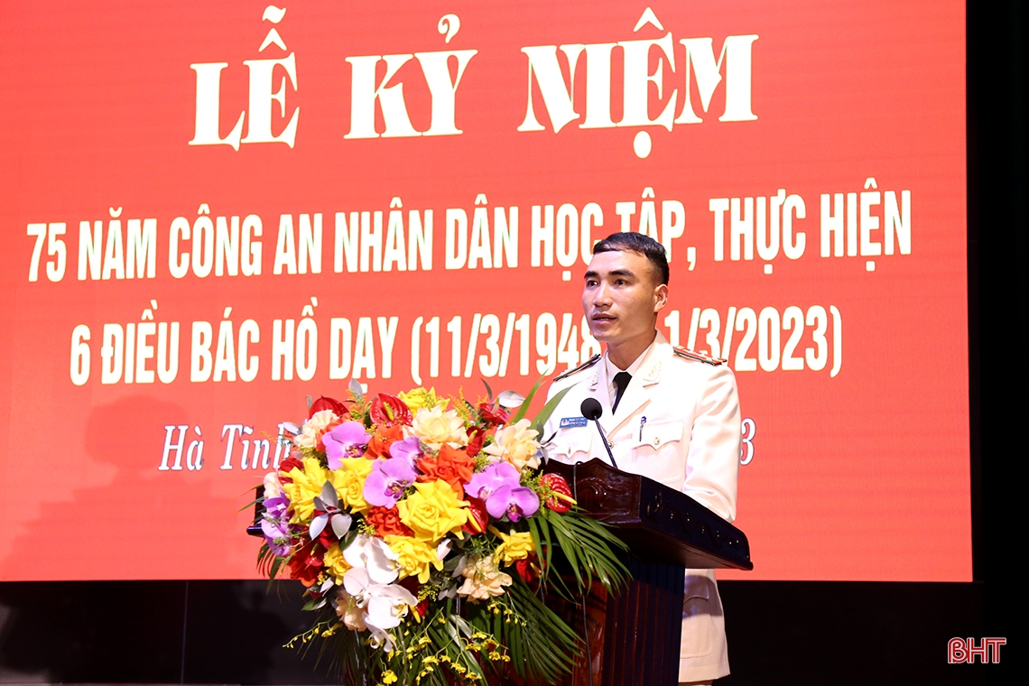 Mỗi cán bộ, chiến sĩ Công an Hà Tĩnh phải nỗ lực cao nhất học tập, thực hiện 6 điều Bác Hồ dạy