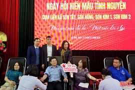 Thu hơn 200 đơn vị máu tại ngày hội hiến máu tình nguyện ở xã Sơn Tây