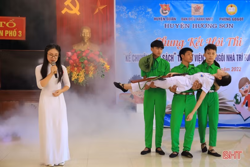 Hấp dẫn hội thi kể chuyện theo sách của học sinh huyện miền núi Hà Tĩnh